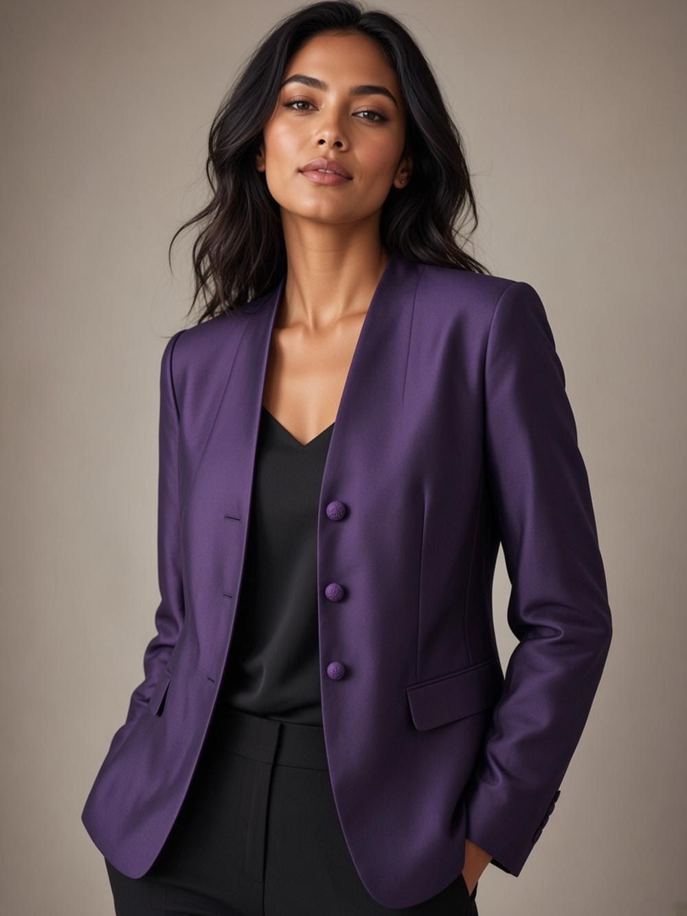 Talbots Violet Purple Silk Tailored Blazer 14